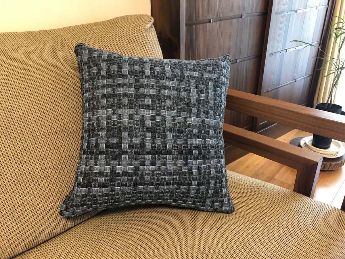 デニムループクッション（前面ループ）｜福山デニム,クッション