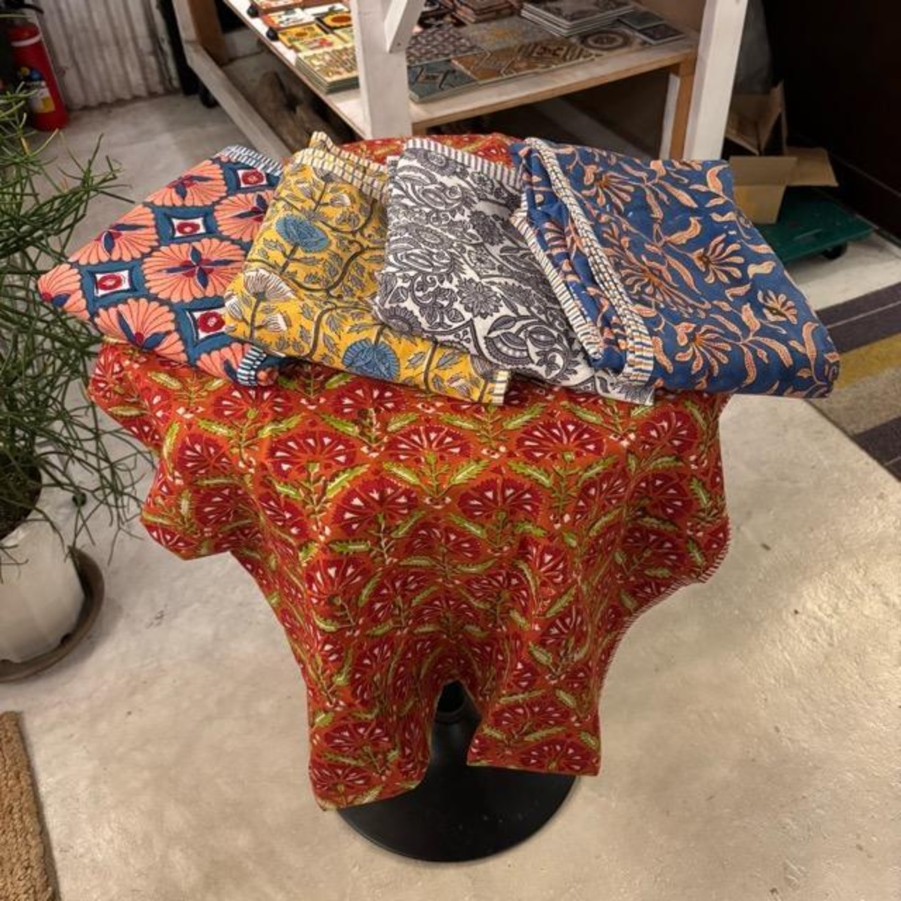 India Sanganer Block Print Multicloth Cotton 5 Types, 5 Types, 150x225cm, Multi-Cover, Sofa Cover
