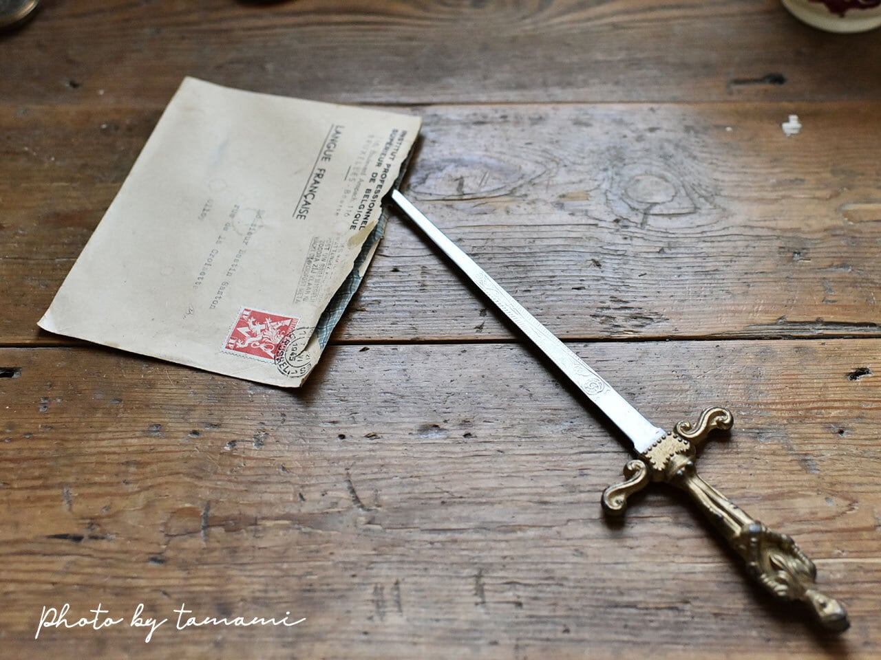 剣を型どった素敵なペーパーナイフ（小）　フレンチアンティーク