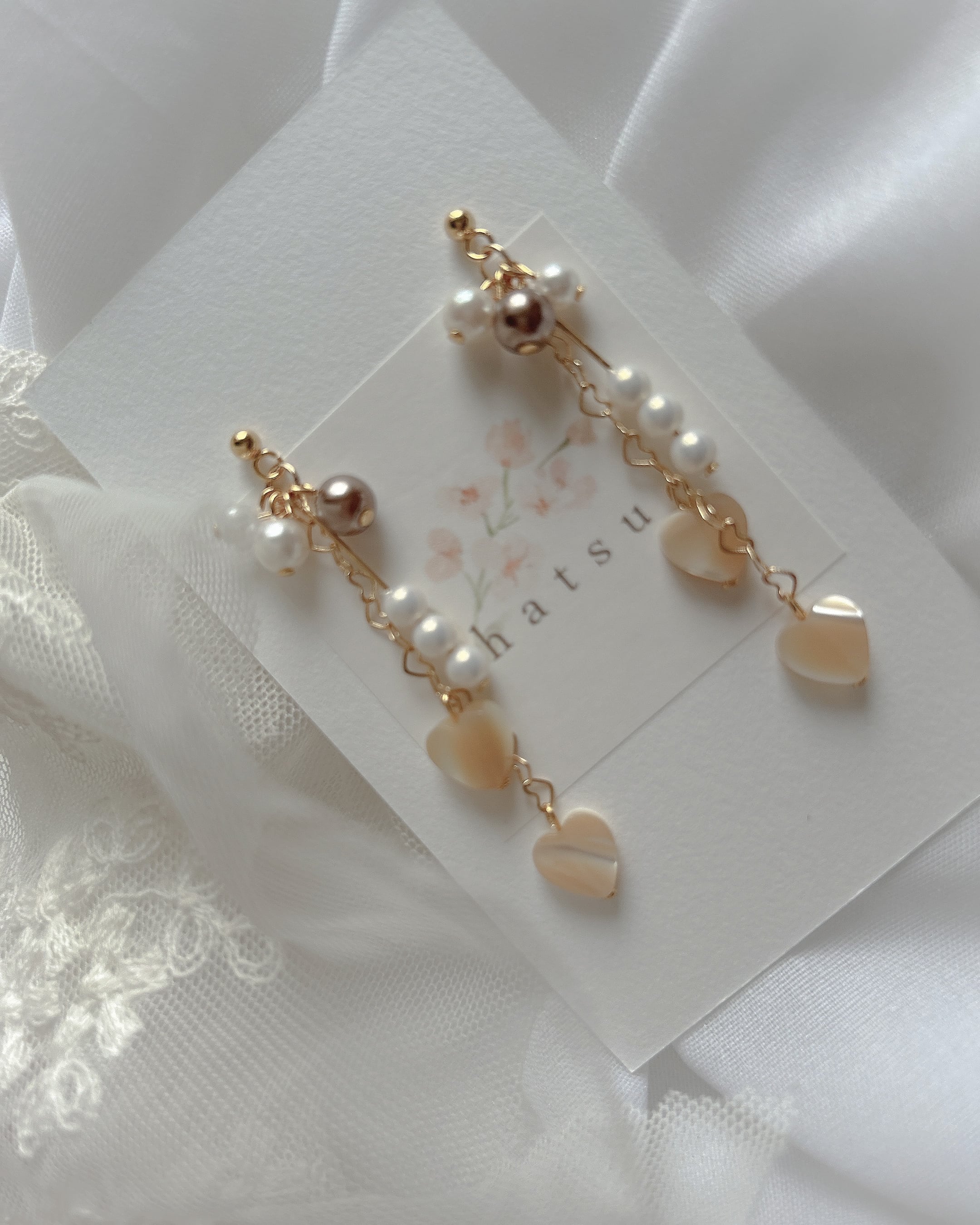 【最終販売】『 キャラメル 』heart / 耳飾り