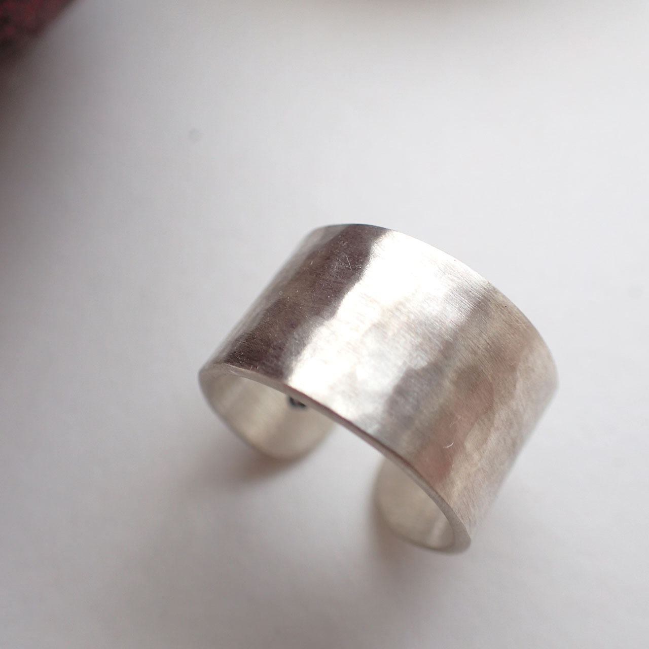 Hammered Flat Open Ring(13mm)　