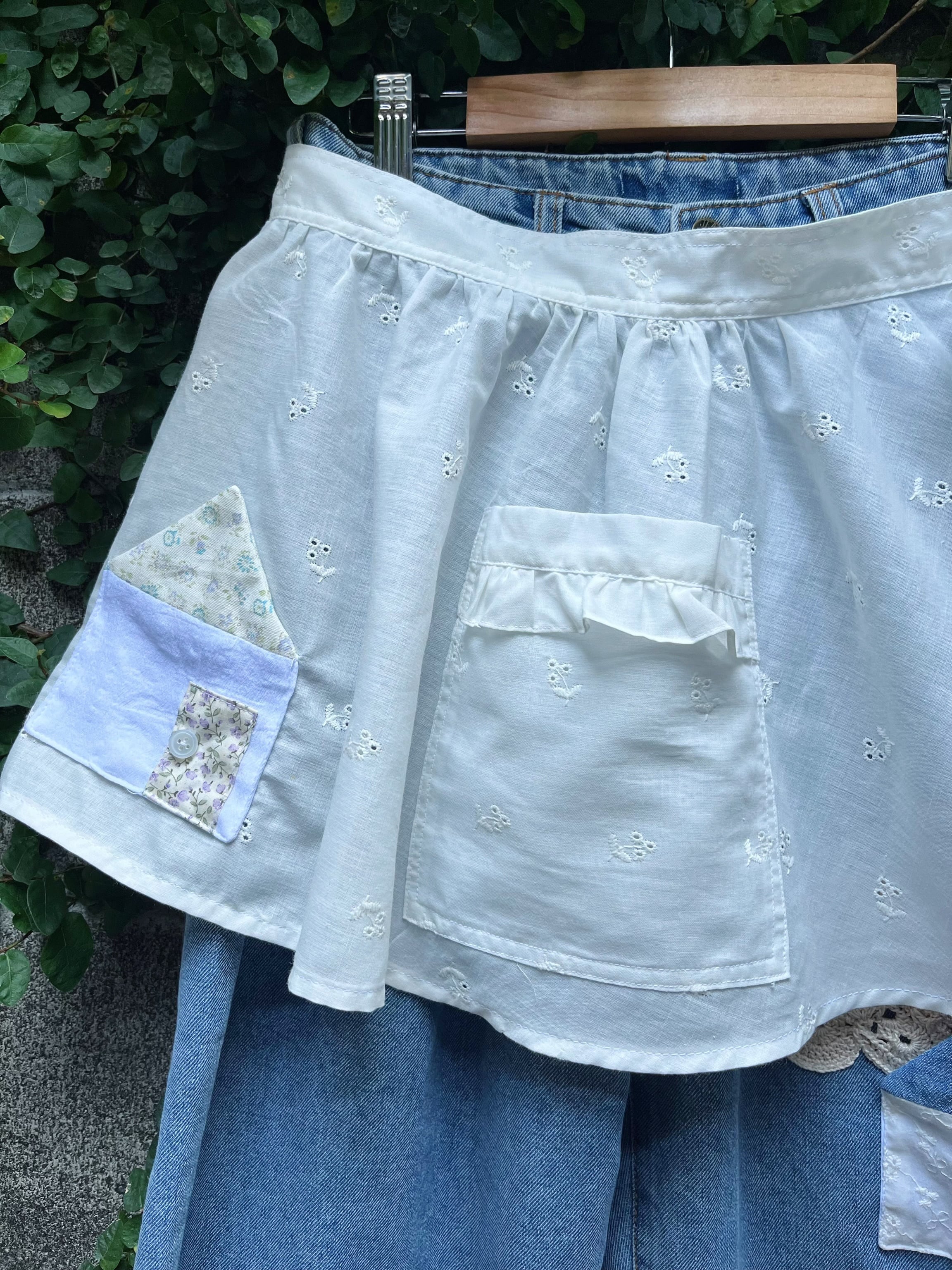 remake ✂︎ dwarf's house apron denim pants