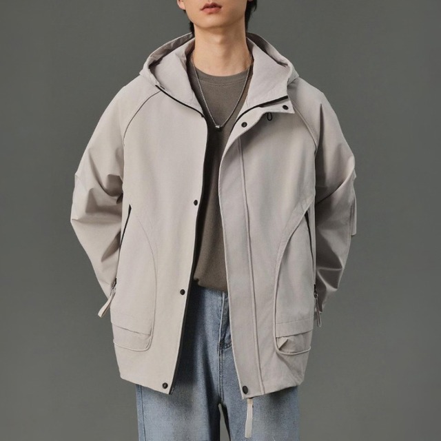 フーデッドジップポケットジャケット R00061