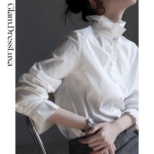 Elegant Frill Collar ブラウスシャツ_T28