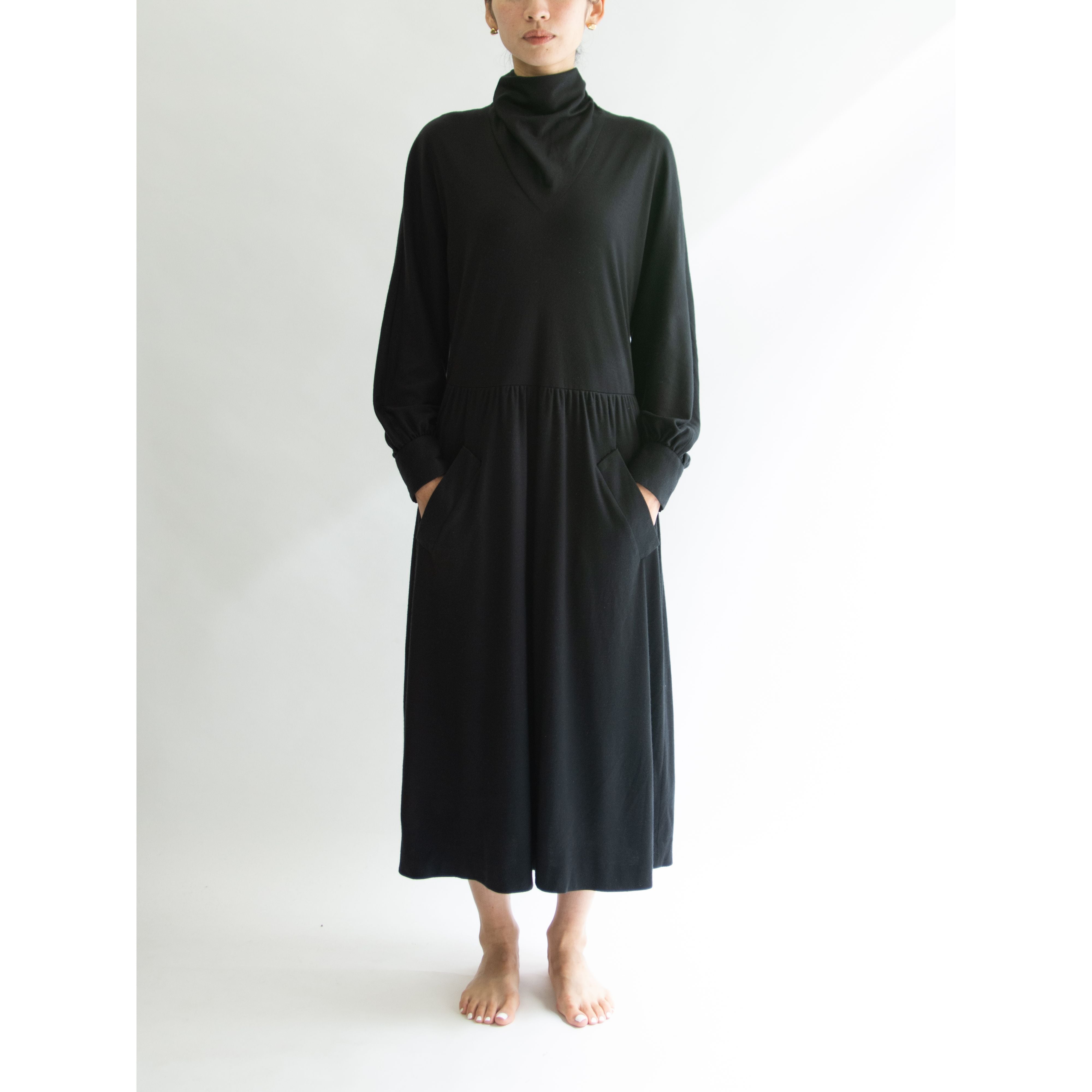 【pisanti】Made in France high neck jersey dress（フランス製 ジャージードレス ワンピース）10d