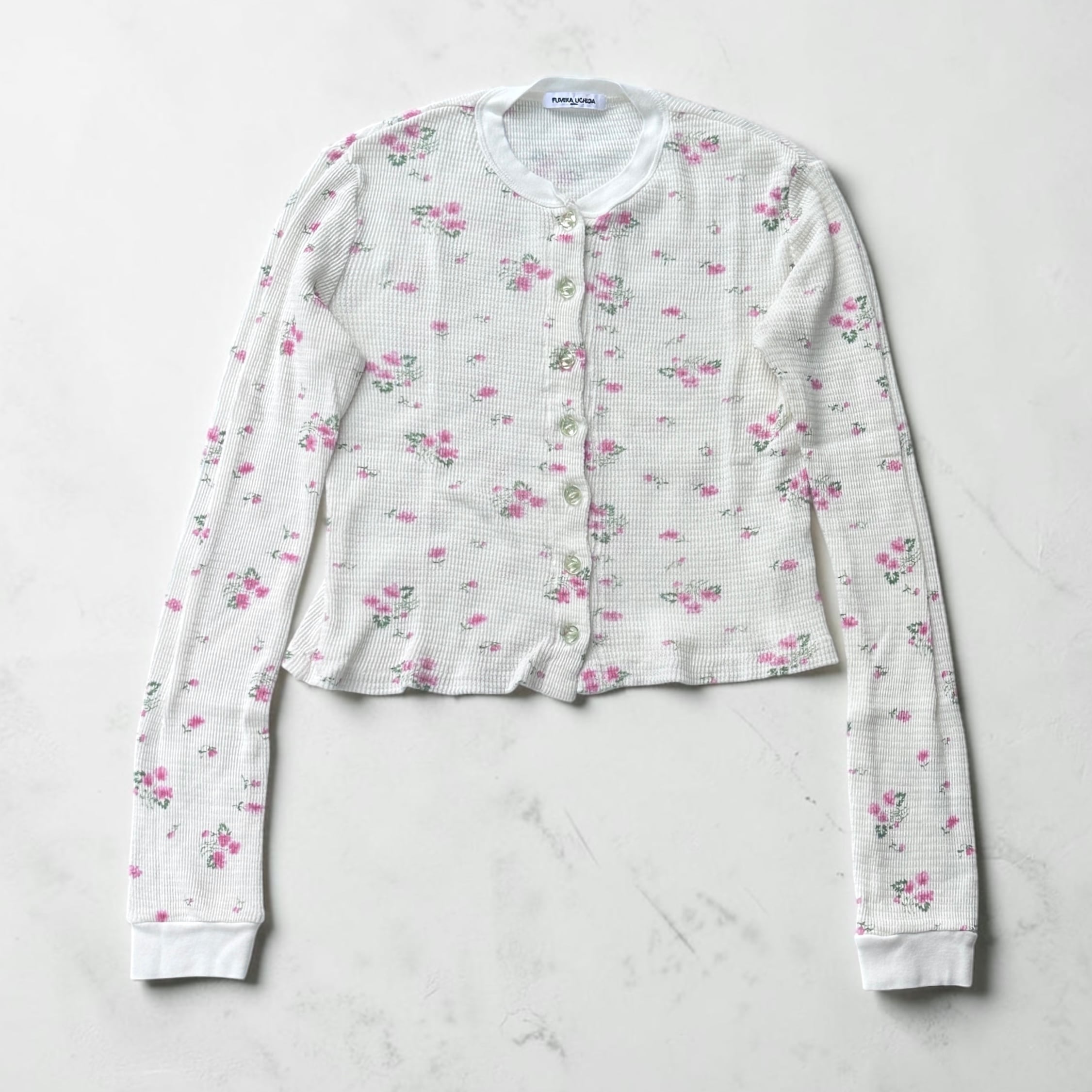 FUMIKA_UCHIDA  [FLORAL PRINT WAFFLE CARDIGAN]