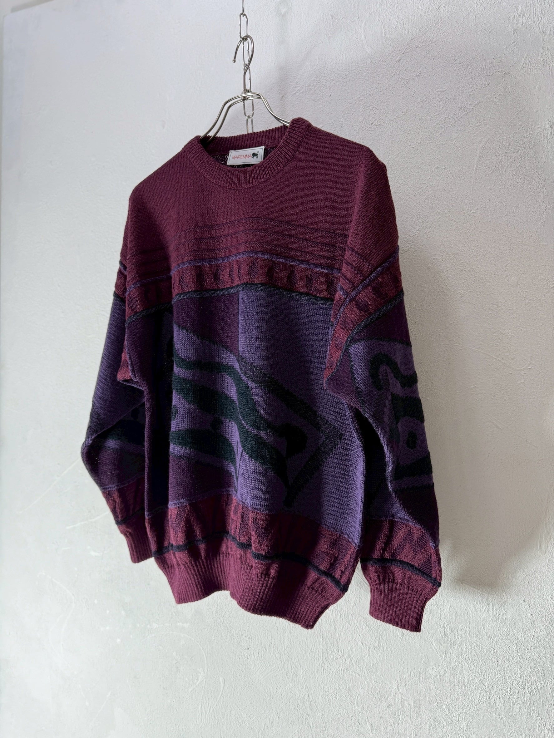 90’s ITALY made art Jacquard Knit