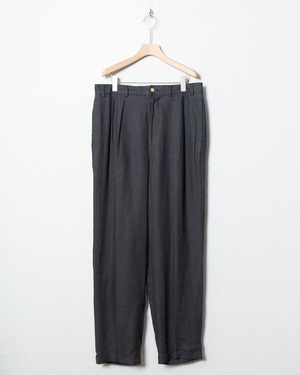pleated linen wide trousers