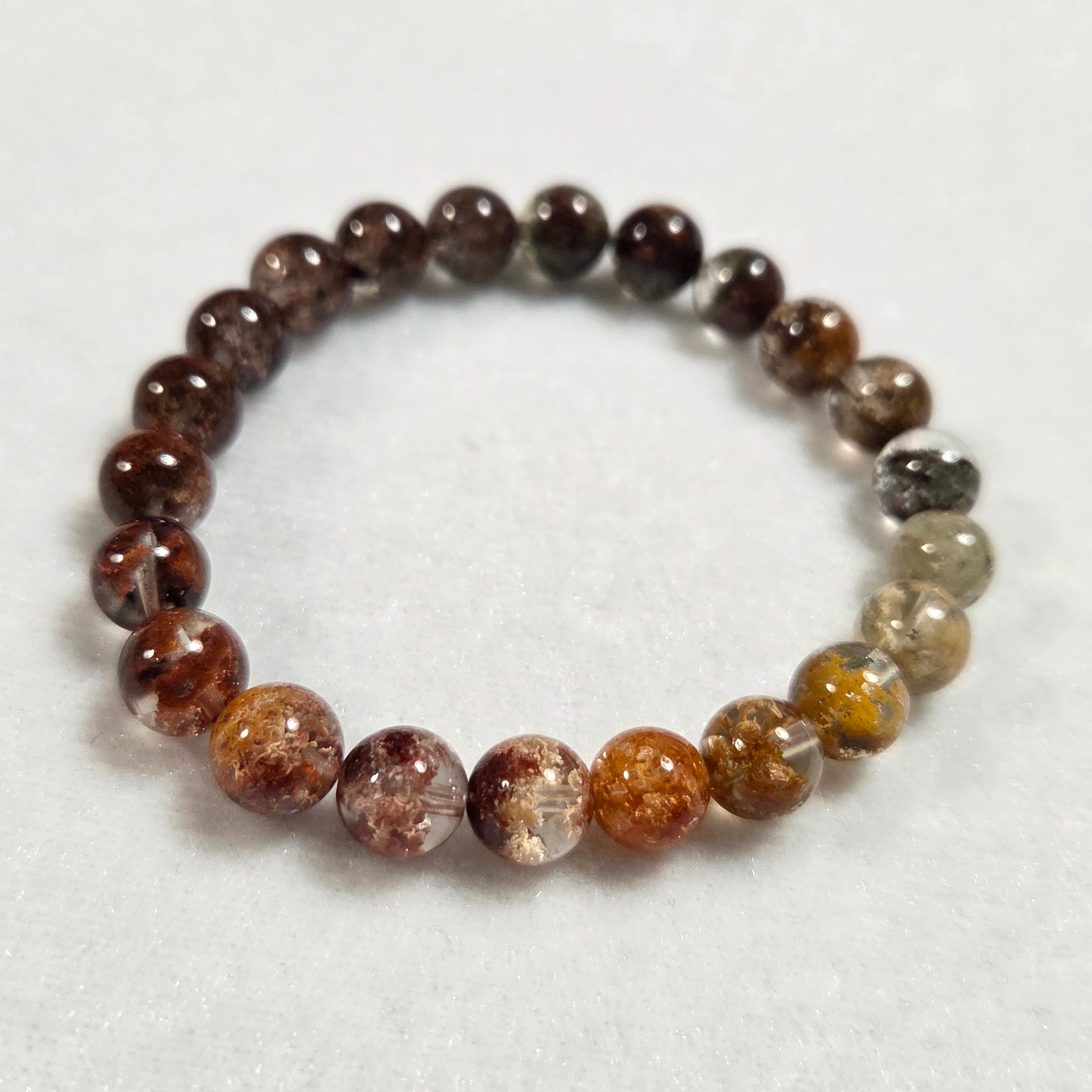 天然石 ブレスレット コーヒールチルクォーツ 11mm 内径17cm コーヒー ルチル イン クォーツ - Coffee Rutile in Quartz - 天然石