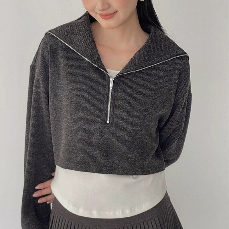 Short zip up sweater set