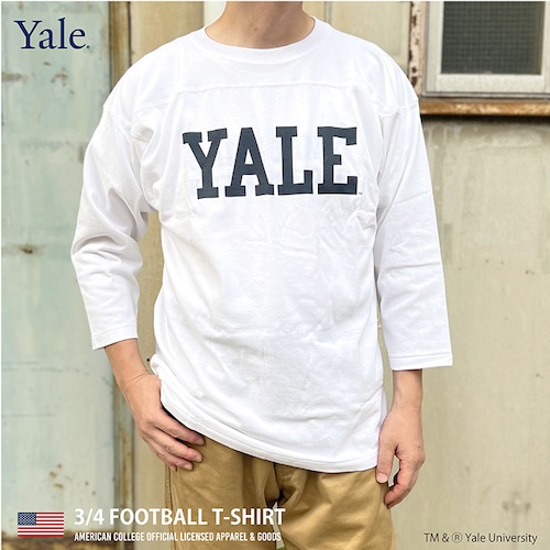 YALE大学 イェール 3/4フットボールTシャツ カレッジプリント アメカジ 七分丈 カジュアル アウトドア メンズ レディース ブランド