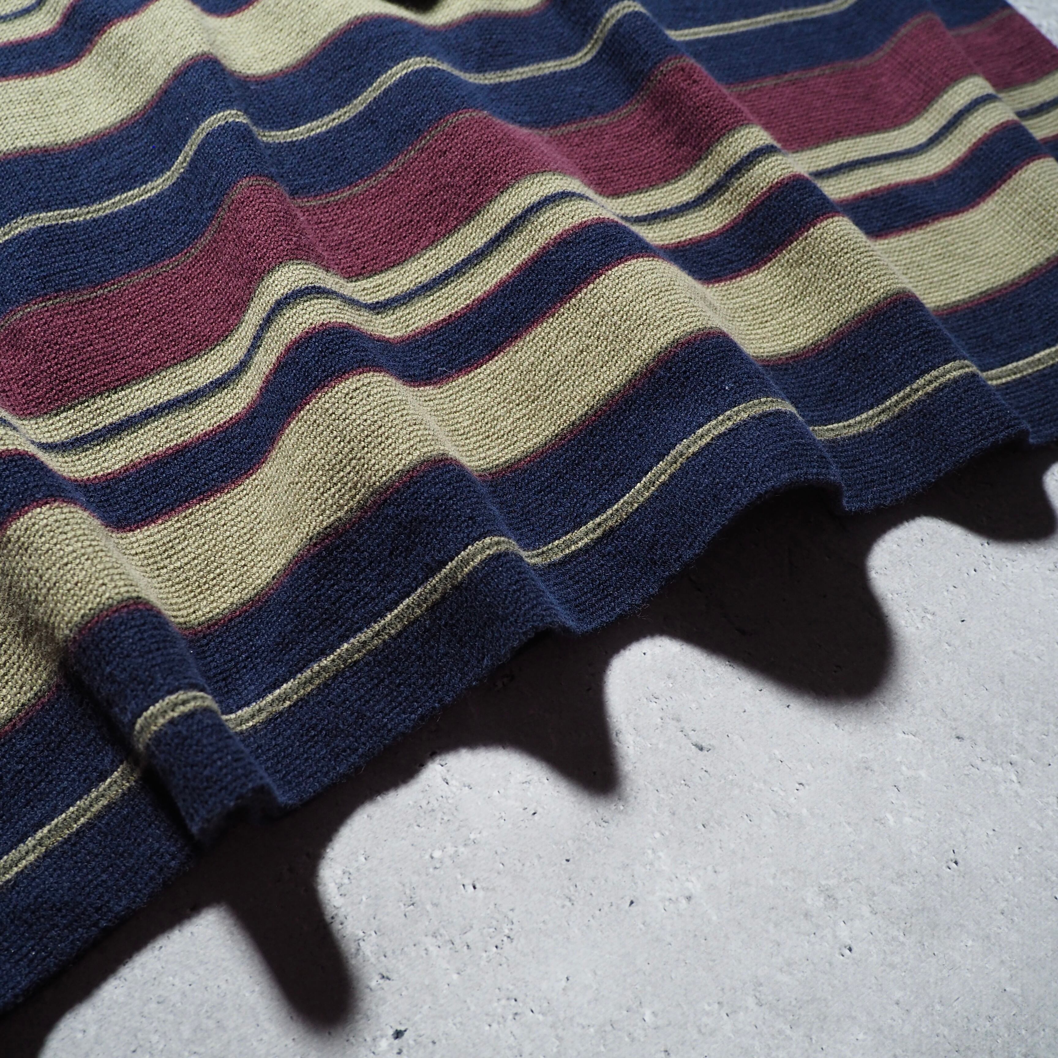 ” Eddie Bauer ” Irregular fat boarder pattern long sleeve Tee