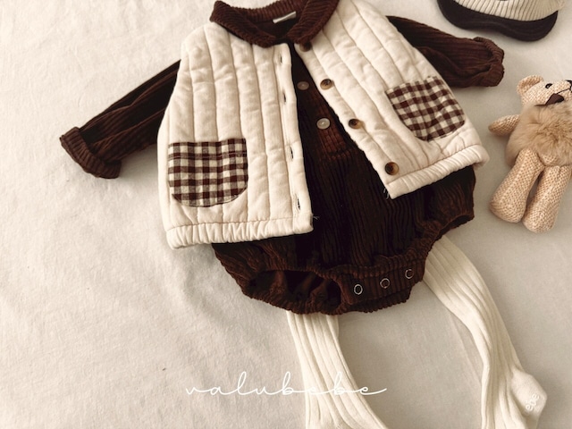 [即納18M]《valubebe》Bene corduroy suit (baby) 11 cream