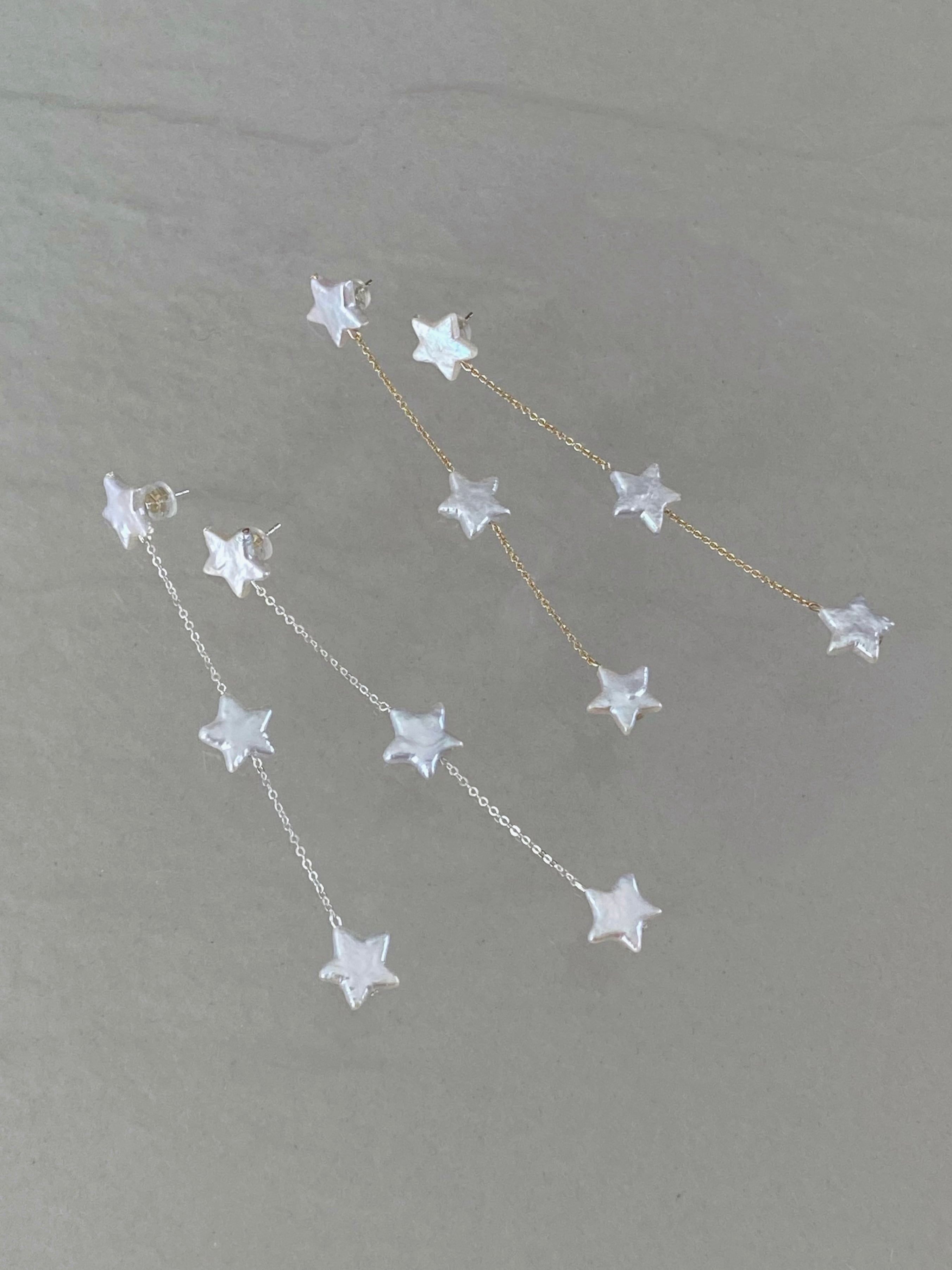 3star pearl earrings