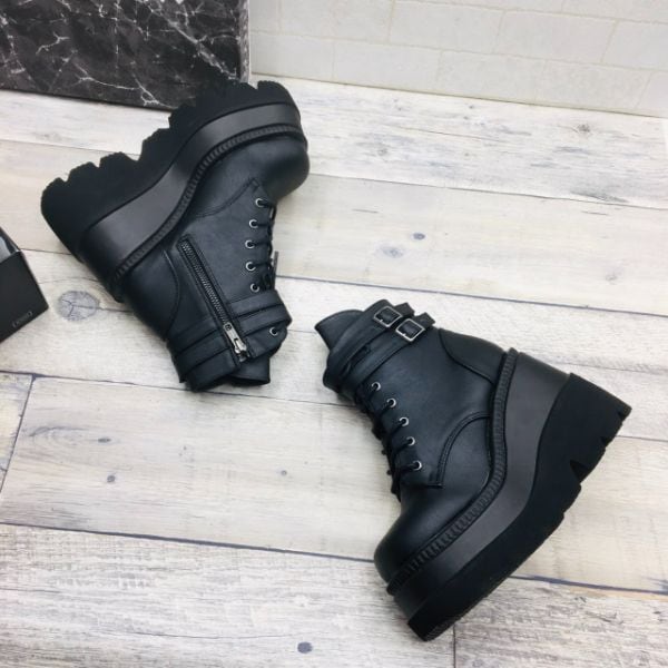 サイズ交換OK】Demonia（デモニア）正規保証品 厚底 ブーツ 黒 パンク