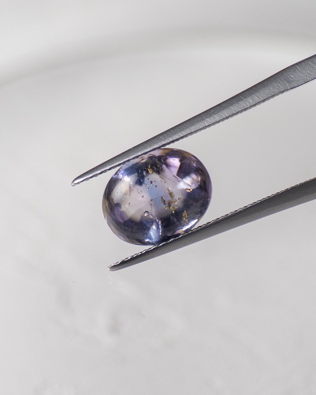 バフトップオーバルカット10×8mm #638【硝子の宝石】箔入