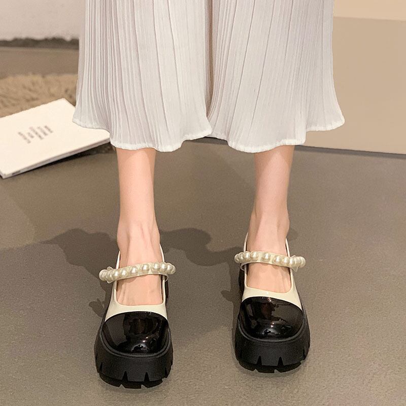 シングルサマースタイルパール 靴 シューズ 夏物 真珠 フェイクシューズ97699483269