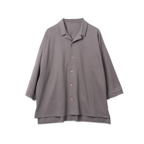 Nercocia.「WASHI」Blend Open-necked Shirt（ねるこっちゃ 和紙ブレンド開襟シャツ）消灰色