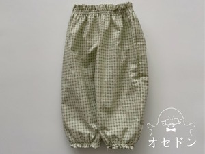 【Aosta】サマージョガーパンツ 70~115cm グリーンチェック 240511