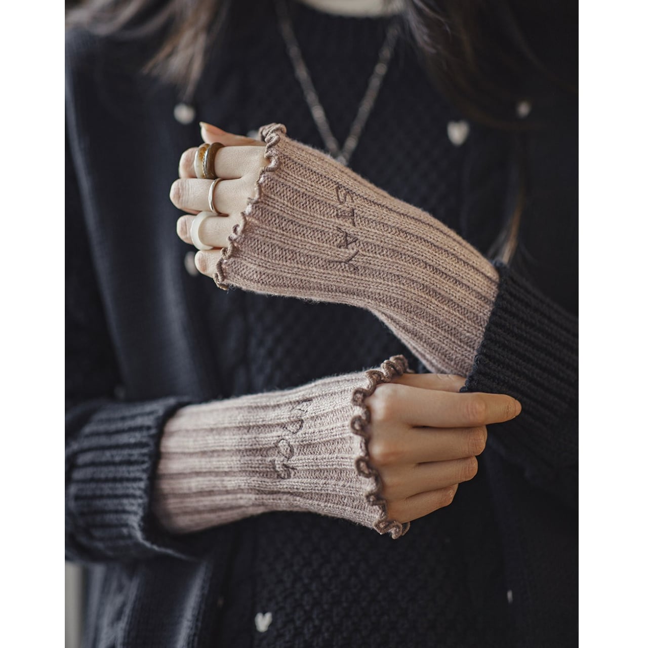 メローリブニットアームウォーマー N80001