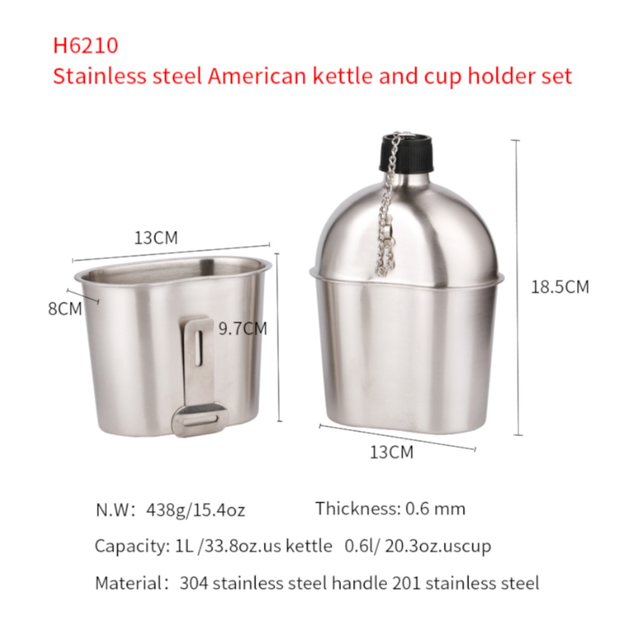 YAEI Enthusiast ミリタリー キャンティーン カップ セット (カップ＋ボトル＋ポーチ)