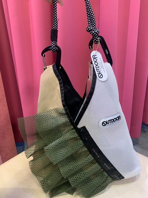 リズレイ RISLEY risley トライアングルフリルメッシュBAGミニ