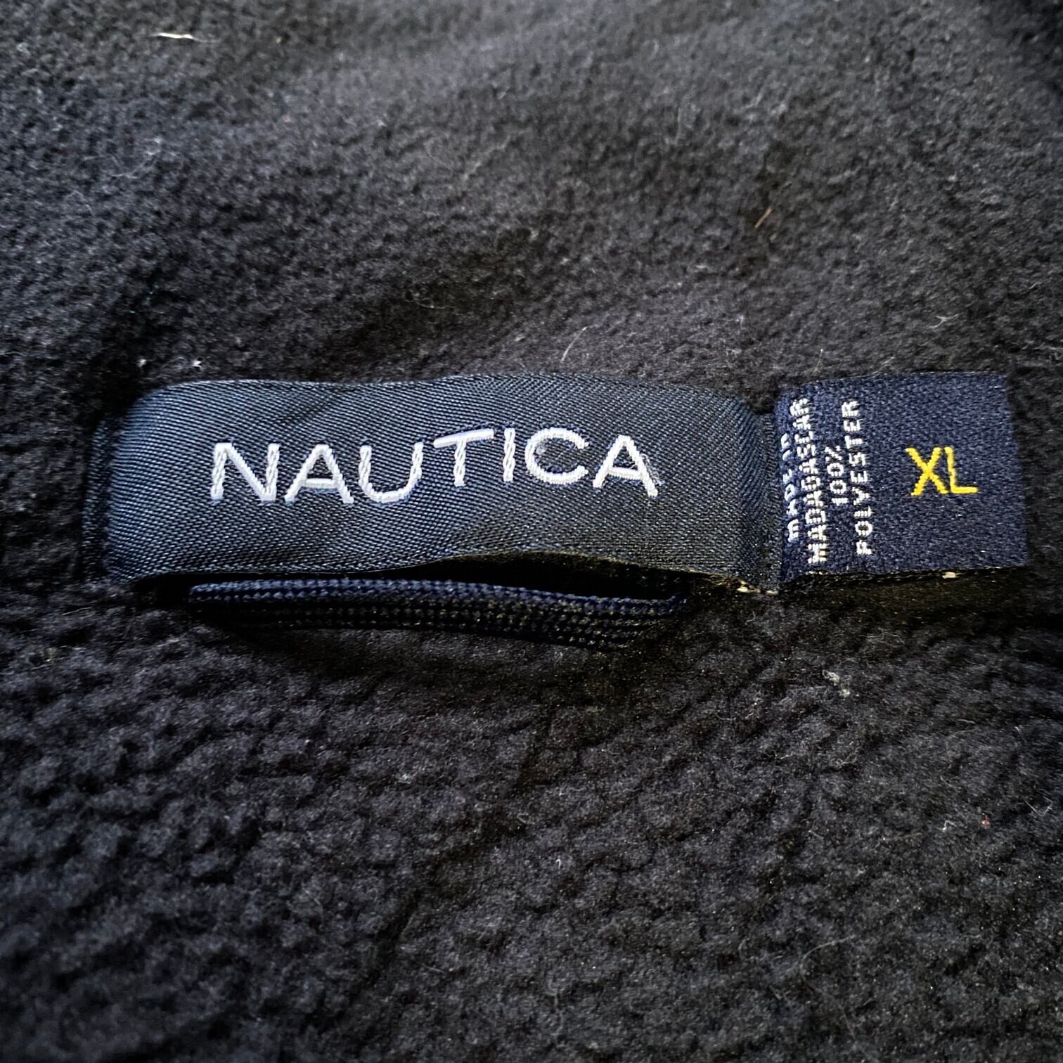 ビッグサイズ NAUTICA ノーティカ ロゴ刺繍 ハーフジップ フリース