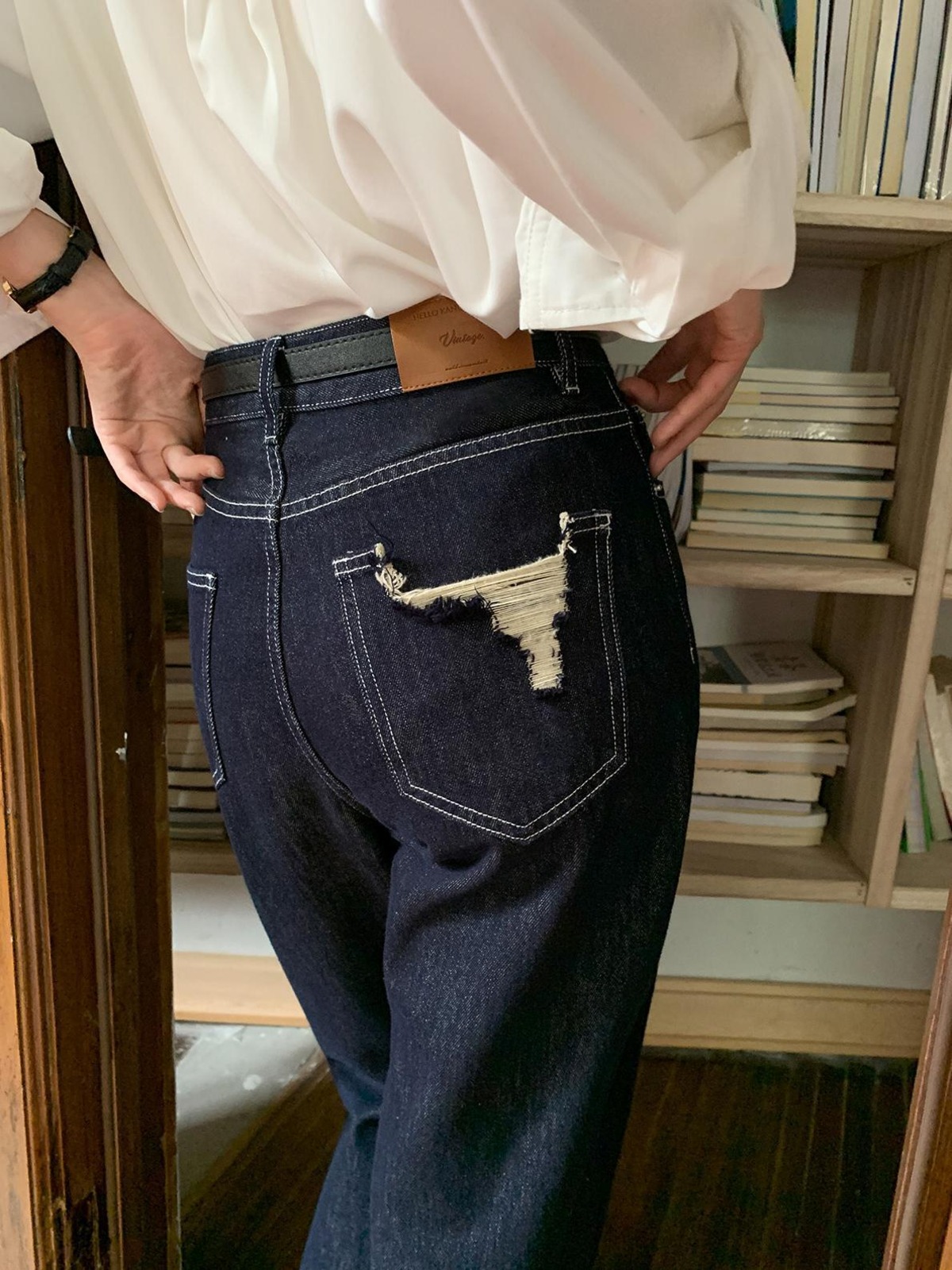 Dark blue straight denim（ダークブルーストレートデニム）c-504 