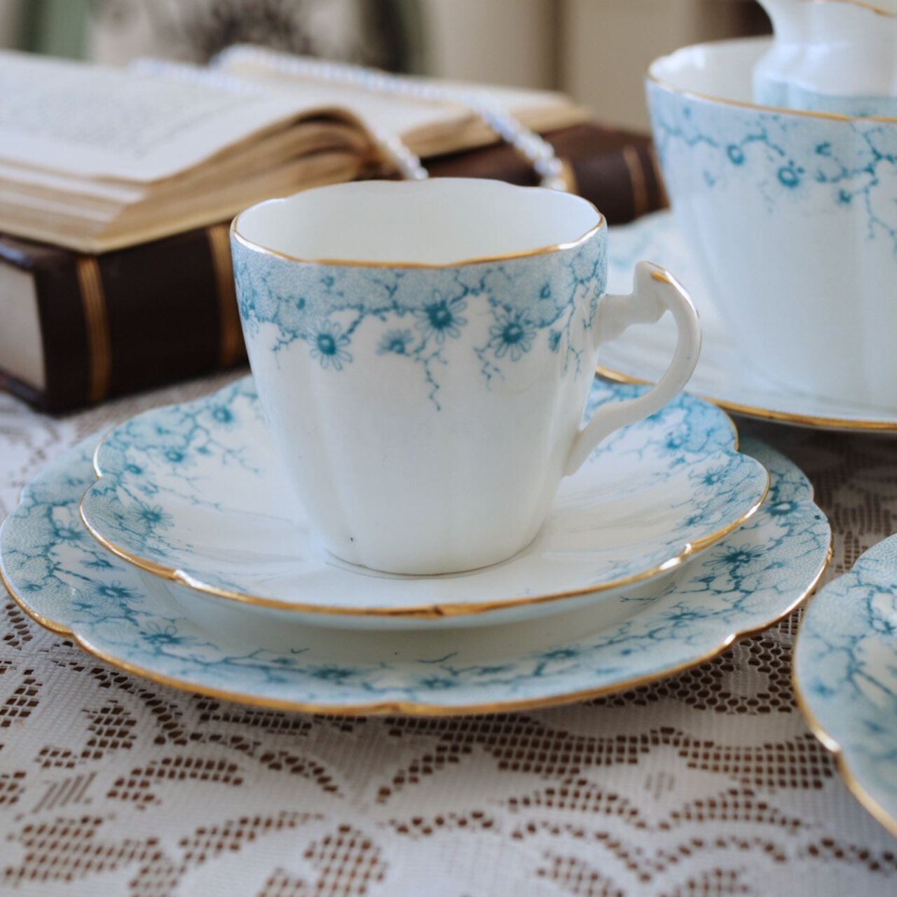 シェリー　ティーセット　パンジーの絵柄5点セット シェリー ティーセット パンジーの絵柄5点セット