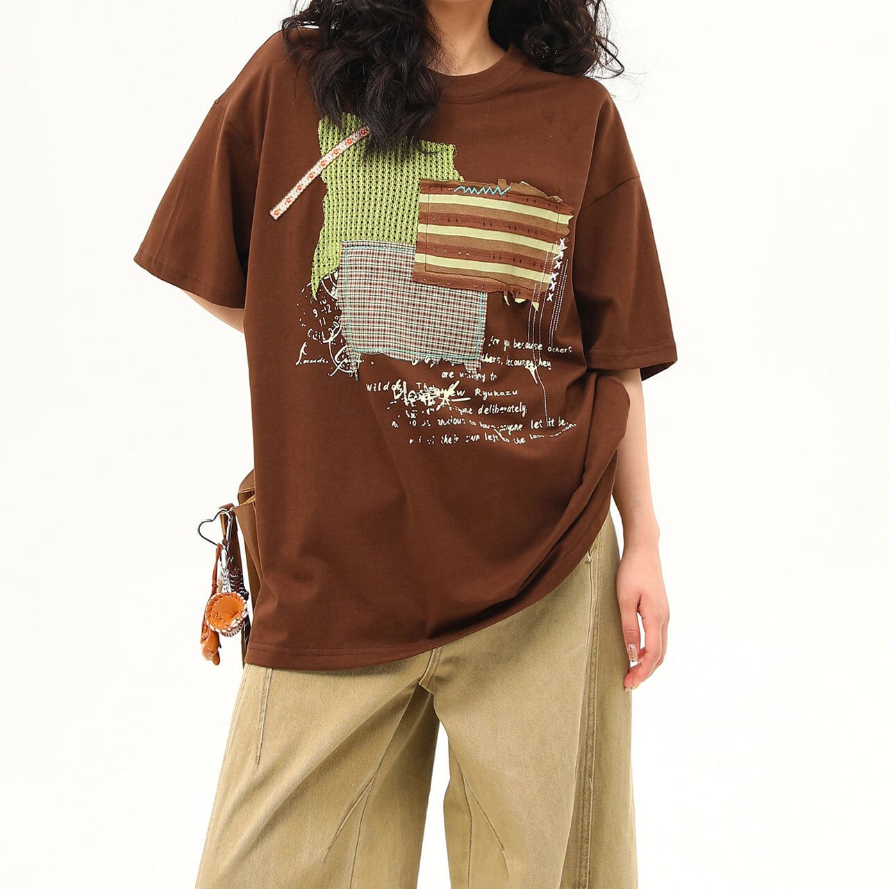 パッチワークコラージュアートTシャツ 1col R02414
