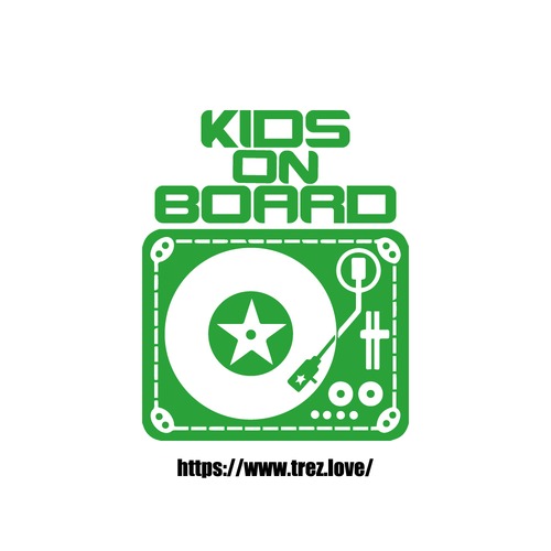 全10色 KIDS ON BOARD DJ ターンテーブル ステッカー