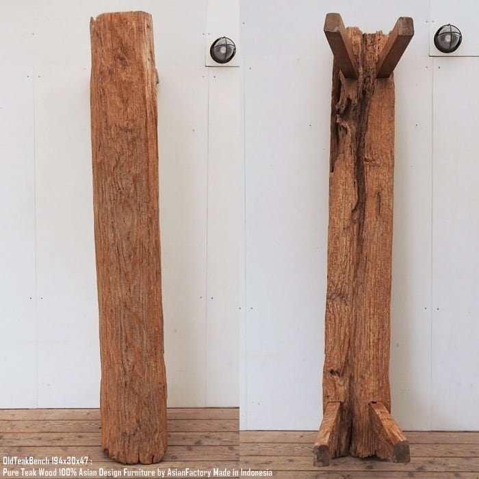 超極厚 一点物 オールドチークベンチ 194cm×30cm×47cm 木製 木