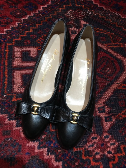 .Salvatore Ferragamo LEATHER RIBBON  PUMPS MADE IN ITALY/サルヴァトーレフェラガモレザーリボンパンプス 2000000040905