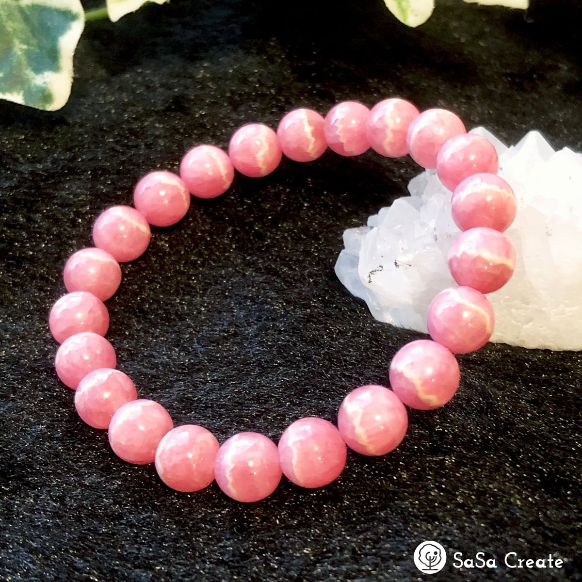 大粒インカローズ&水晶のオリジナルブレスレット