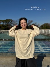 男女兼用　クルーネックプルオーバー LEONoriginal　クリーム　S〜XXL　