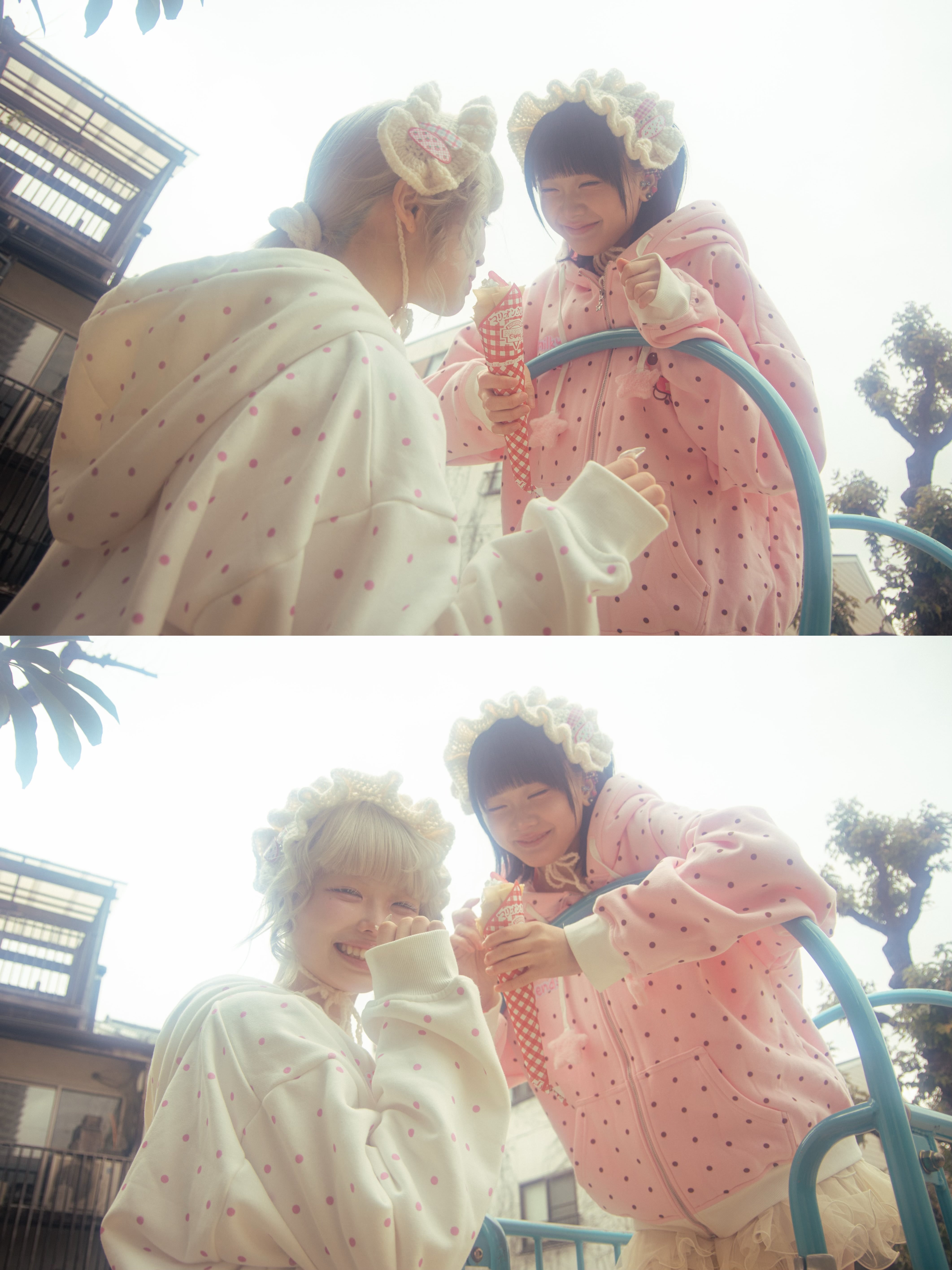 miimocha × HONWAKA】milky friends hoodie white | ほんわか