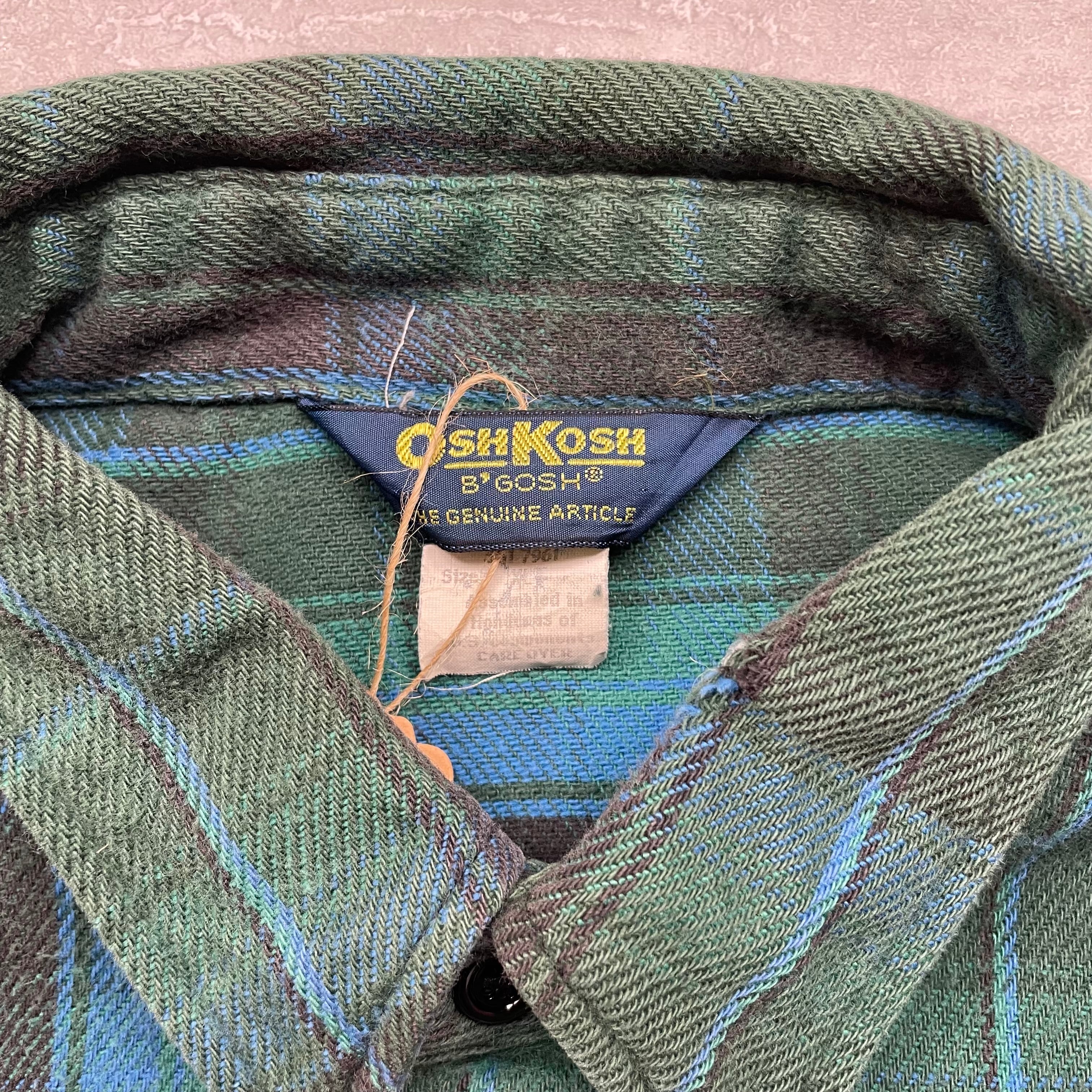 XL》 OSH KOSH オシュコシュ ヘビーネルシャツ チェック柄 80