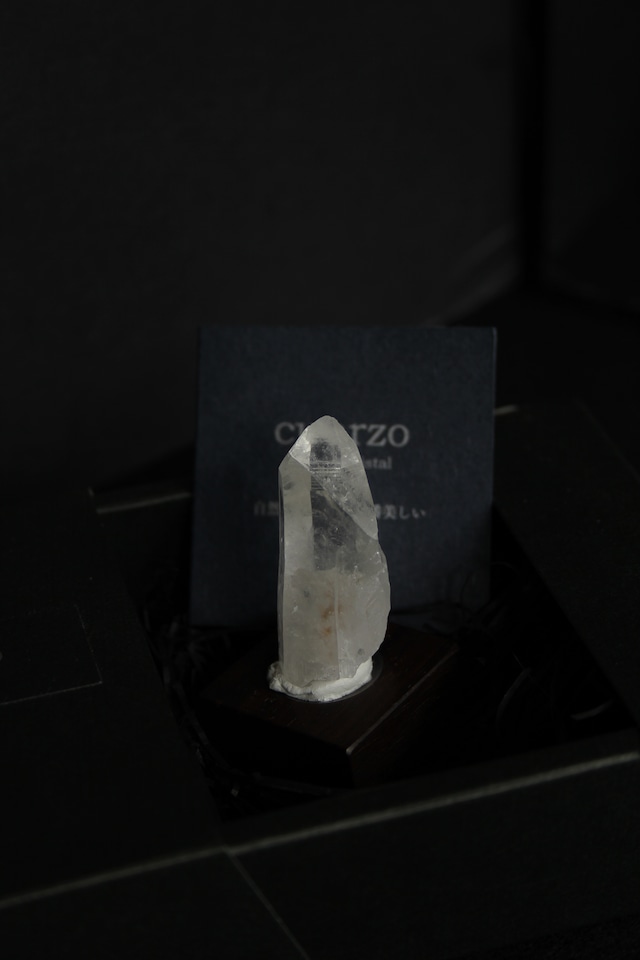 【1301】宮崎クリスタル ローズウッドベース小