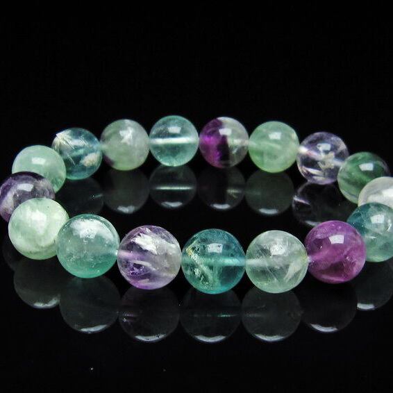 エンジェルフェザー フローライト ブレスレット 12mm 一点物 111-28869