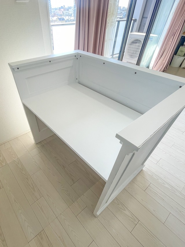 アンティーク調カウンターテーブル140 (ホワイト・店舗什器)W1300 店舗向け作業台兼受付カウンター