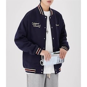 ボタンフロント リブ襟スタジアムジャケット af0488