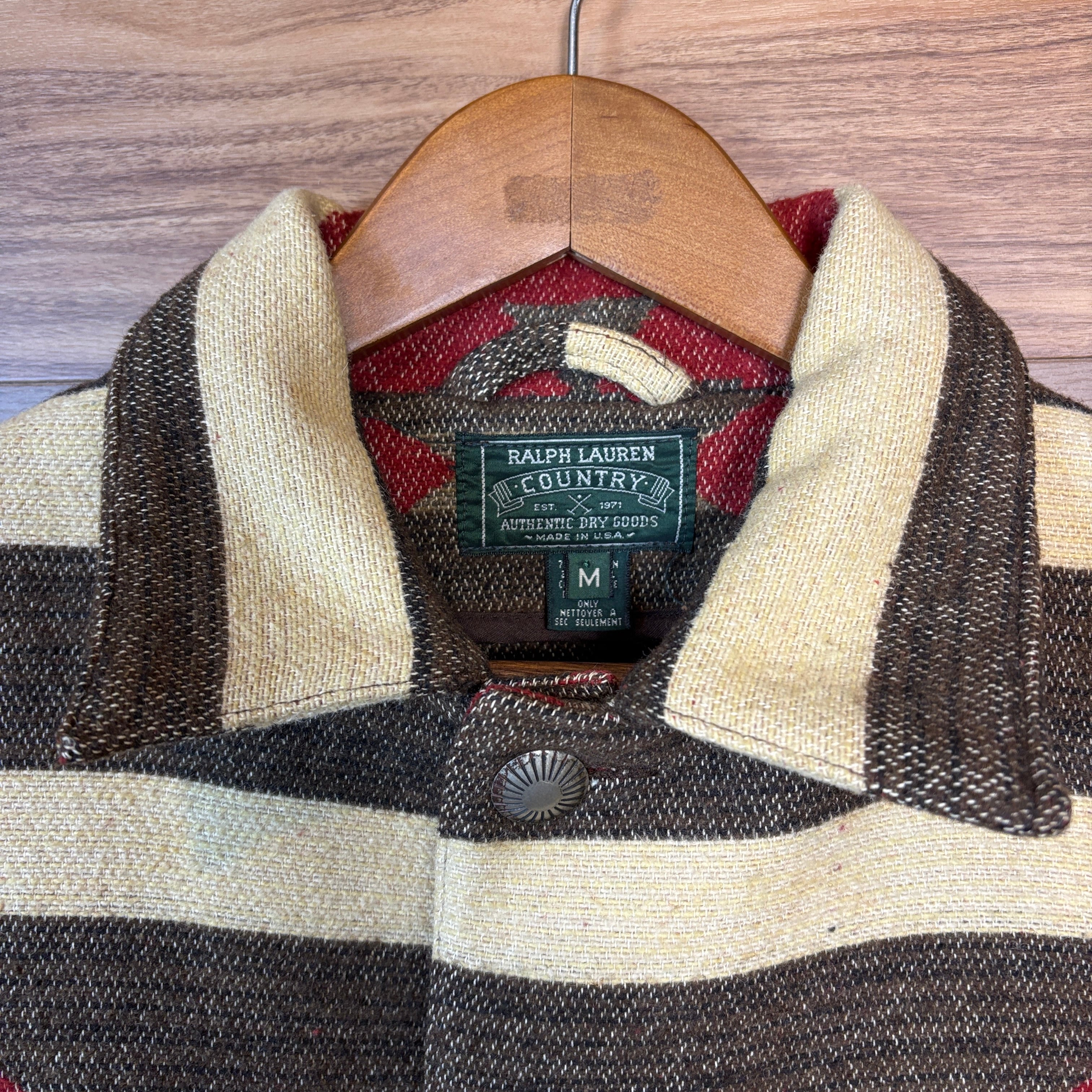 USA製 90s Ralph Lauren POLO COUNTRY ネイティブ柄 ラグジャケット