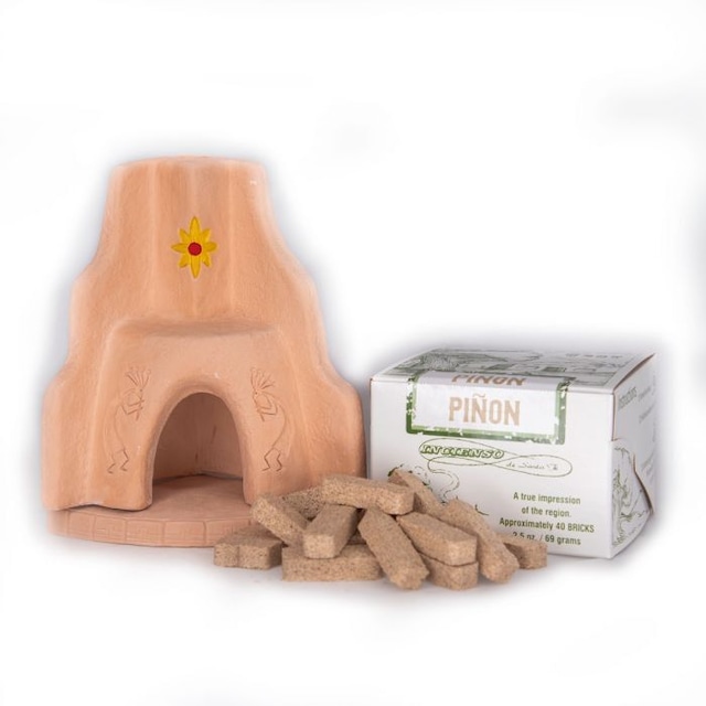 Incienso De Santa Fe<インシエンソ デ サンタフェ>Southwest Style Corner Fireplace with Pinon 40 count Box of natural wood incense.