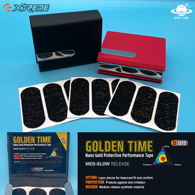 Xtremeケース入りサムテープ(カット72枚入り・箱2色)Golden Time Bowling Pre-Cut Timing Tape(72 pcs) + Case