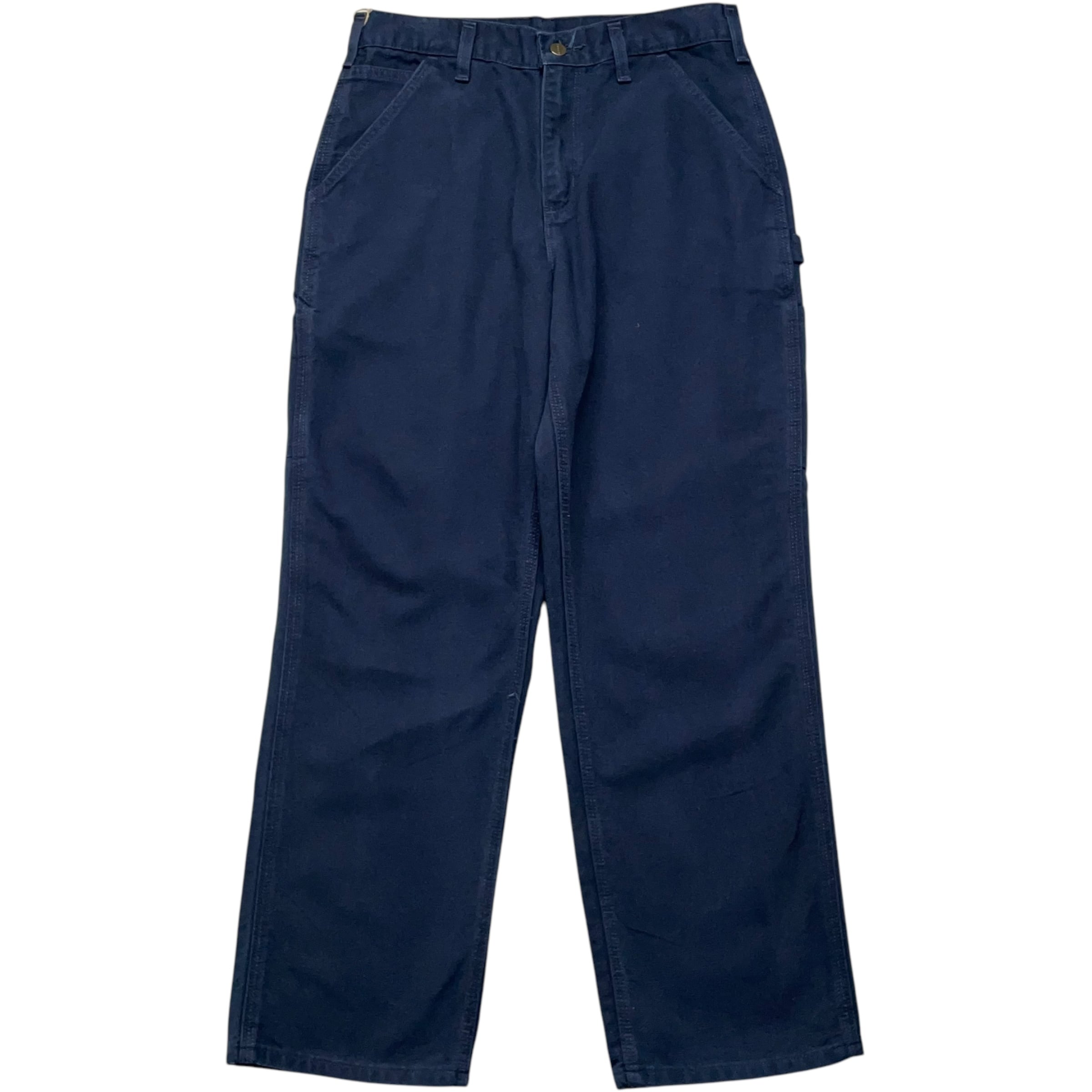 《実寸W31L30》 Carhartt カーハート ダックパンツ ペインターパンツ 革パッチ 希少カラー ミッドナイト no.6999