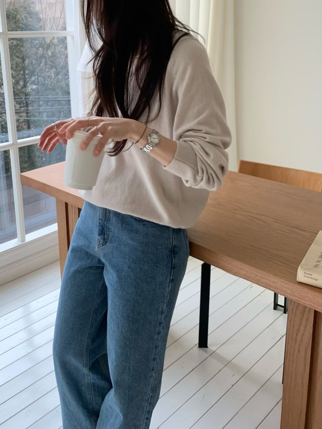 (予約) fl lanel / Cashmere v neck knit 5color