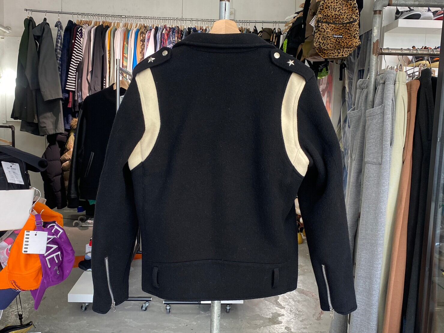 STUSSY × SCHOTT WOOL RIDERS JACKET BLACK 38 03766 | BRAND BUYERS OSAKA