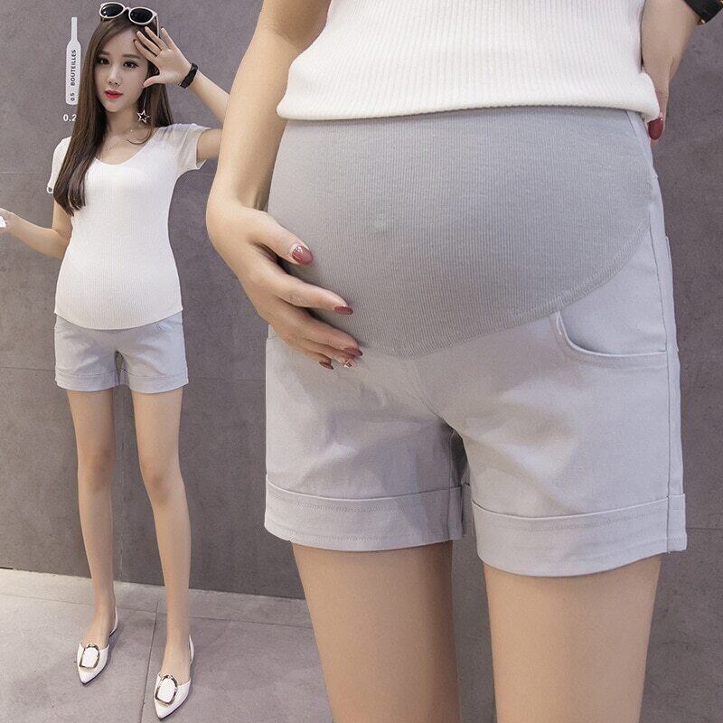 【新作】【送料無料】 2019調節可能なウエストマタニティパンツ夏のショートパンツ妊娠中のズボン妊娠中の女性の鉛筆のズボンベリーパンツ サマー 夏物 アジャスタブル AL expec370858458596