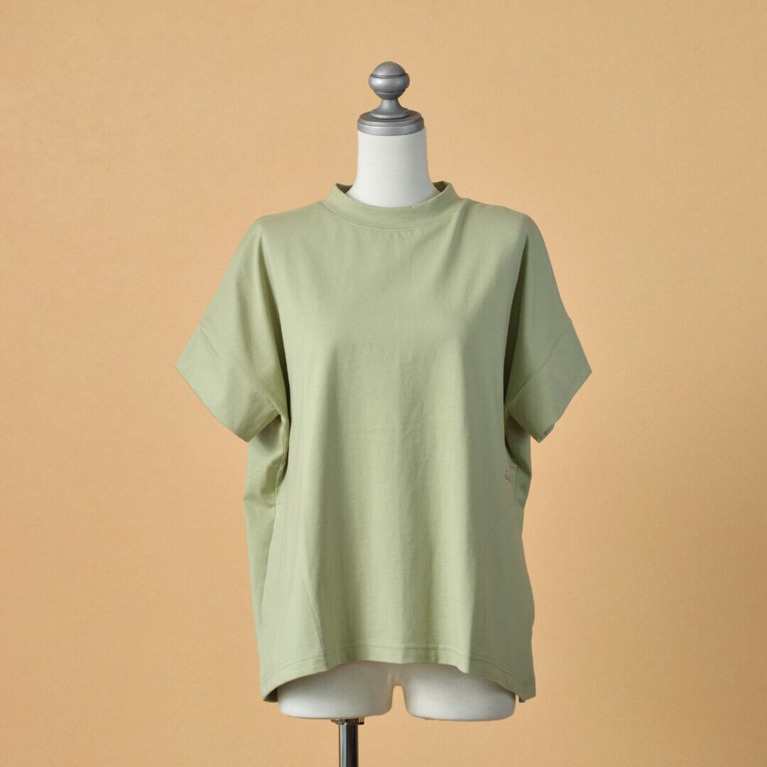 快晴堂 カイセイドウ Girl's スタンド衿Tシャツ・ピスタチオ