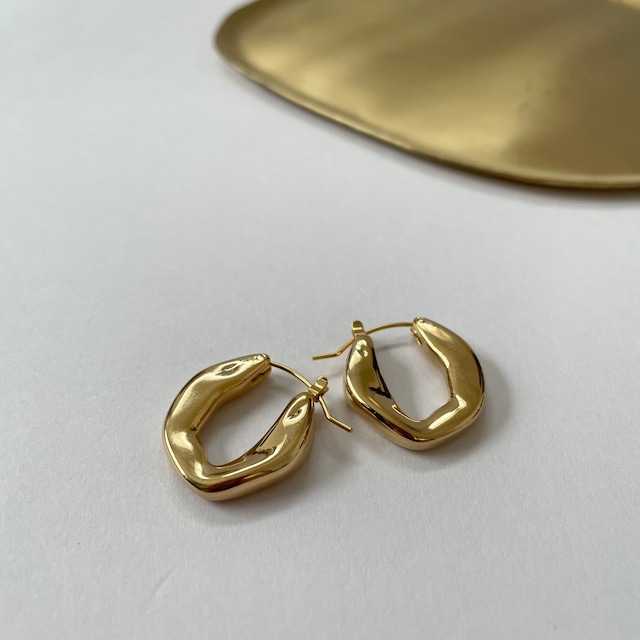 18KGP gold hoop pierce （ステンレス／ピアス／316L／フープピアス）